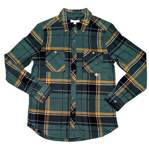 LA Hearts Pacsun 90s style Green plaid flannel shirt button up Size XS-S-M NEW
